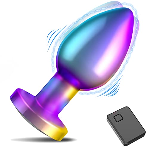 Anal Plug Sex Toys for Men Women Anal Toys Metal Vibrating Butt Plug Vibrator with 30ft Remote Control 10 Modes, VOBJOY Prostate Massager Anus Adult Sensory Toys Male Anal Vibrator