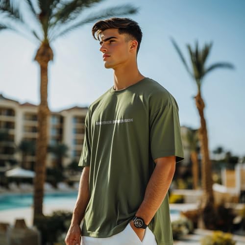 Image of Nobero Men's Oversized Graphic T-Shirt for Men | Soft Cotton | Drop Shoulder Relaxed Fit | Printed Casual Tshirt for Men
