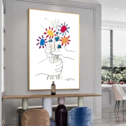 Toile Picasso Bouquet de fleurs de la paix | Solution pour réveiller vos murs blancs 40x60