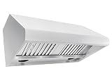 Proline PLJW 109 4 Speed Wall/Under Cabinet Range Hood - 1000 Max CFM - Stainless Professional Baffl