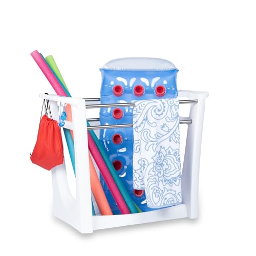 Step2 Vero Poolside Organizer, Outdoor/Indoor Waterproof Patio Furniture, Pool & Toy Storage, Made of Durable Plastic, White - image 1