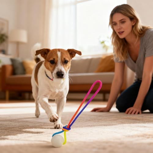 Generico per- Leuchten im Dunkeln, Hüpfen, mit Seil, aus natürlichen, dicken unzerstörbaren Spielzeugen, praktisch langlebig, interaktives Spielzeug, hart-3