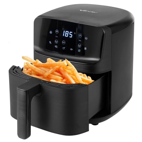 Vencier 4.2L Digital Air Fryer, 1500W Oil-Free Cooker with Touchscreen, Fry Force 360° Air Circulation, Adjustable Temp & Timer, Compact & Easy Clean Design (4.2L)