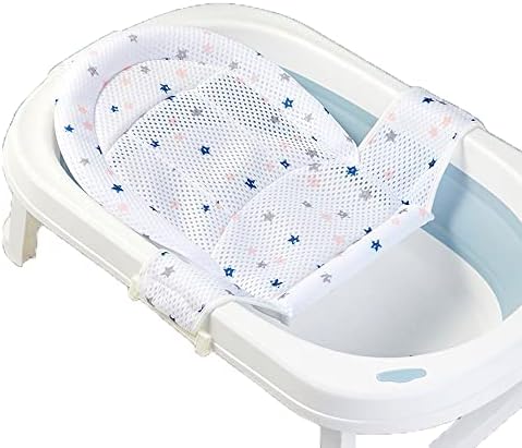 Universal Newborn Baby Bath Net Adjustable Non-Slip Bathtub Support Foldable Shower Bathtub Support Net Bath Seat for 0-24 Months (A Style)