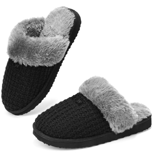 Image of OOW Cozy House Slippers for Women with Memory Foam Fuzzy Shoes for Indoor