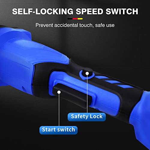 21V Angle Grinder Brushless Cordless Metal Grinder, 10000Rpm Cordless Electric Angle Grinder Power Tools With 6.0Ah Battery & Fast Charger, 4-1/2'' Cutting Wheels, Flap Disc For Cutting, Polishing #TOP3