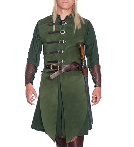 SUNGDOGIN Unisex Sleeveless Medieval Gothic Tailcoat Jacket Steampunk Victorian Cosplay Halloween Costume