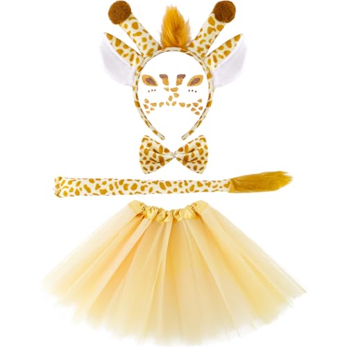 FASOTY Yellow Giraffe Costume Set Animal Fancy Dress Costume Kit for Halloween Christmas Theme Party Cosplay Giraffe Costume Accessories