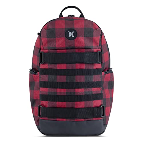 Hurley Mochila masculina One and Only para skate, Vermelho rítmico, One Size, Mochila de skate One and Only
