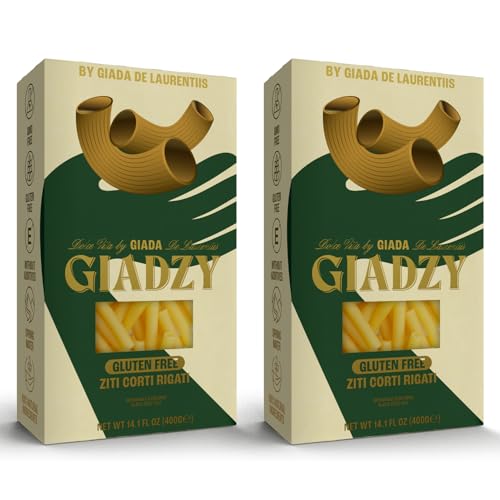 Giadzy by Giada De Laurentiis 2 Pack Gluten Free Ziti Corti - Made in Italy, Artisanal, Clean Ingredients - Non GMO