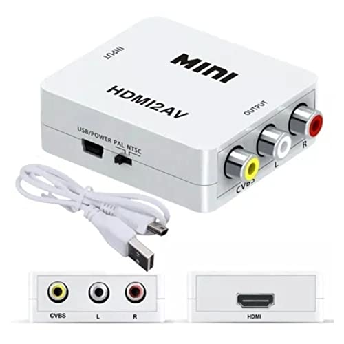 Conversor HDMI para RCA, HDMI para AV 720p ou 1080p compatível com TV antigas, PC, laptop, Xbox, HDT