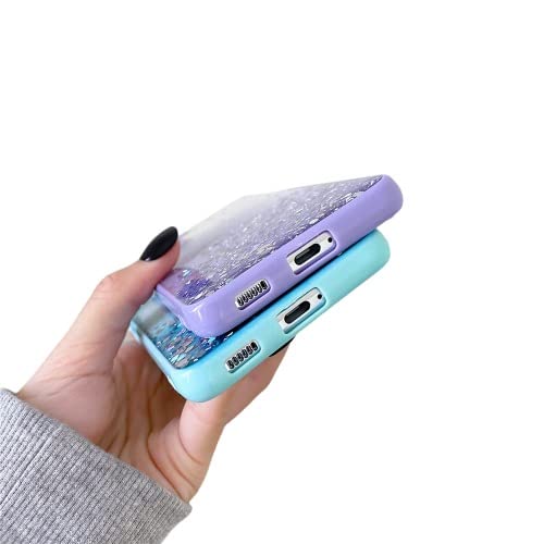 Image of VONZEE Case Compatible with Samsung Galaxy F42 5g /A22 5g, Non Moving Glitter Cover for Girls & Women Soft TPU Shockproof Anti Scratch Drop Protection Cover (White)