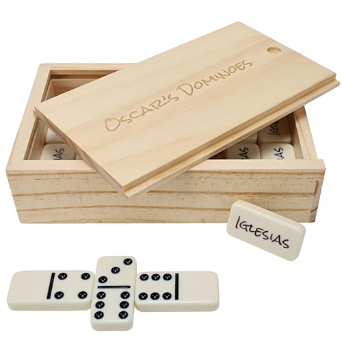 Set personalizado de dominó de madera doble 6 miniatura 7