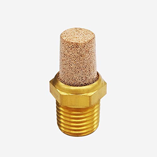 Mxuteuk 5Pcs 1/4" Npt Brass Pneumatic Muffler Filter Noise Silencer, Hex Sintered Silencer Air Line Fitting Xyq-G-(1-4) #TOP1