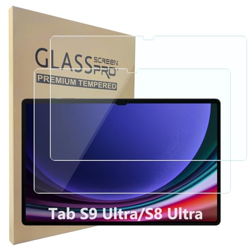 Hianjoo [2-Pack Screen Protector Compatible with Samsung Galaxy Tab S9 Ultra/ S8 Ultra 14.6", [HD Clarity] [9 Hardness] Tempered Glass Replacement for SM-X900/SM-X906 14.6 inch -  21SMTS7FE-2T2