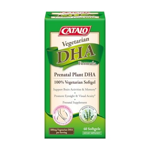 CATALO Vegetarian DHA Formula - 60 Capsules, Enhances Brain Function, Vegan Cover