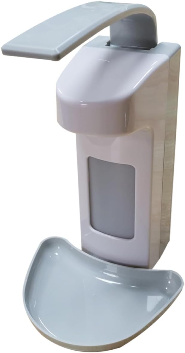 Manual Liquid Soap Dispenser Wall Mount Hand Soap Pump for Bathroom Kitchen Hotel Hospital Large Capacity Stainless Steel Abs Container Elbow Pressing Design for Easy Use