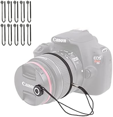 Foto&Tech Camera Lens Cap Leash with Elastic String, Compatible with Universal DSLR SLR Evil Mirrorless Cameras Video (x10)