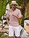 COOFANDY Mens Polo Shirts Short Sleeve Collared Summer Textured Polo Shirts Old Money Clothes Bright Pink