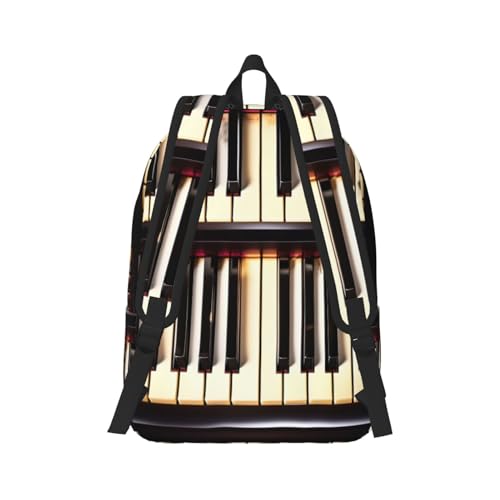 Sac à dos de jour imprimé musique en toile portable pour adulte