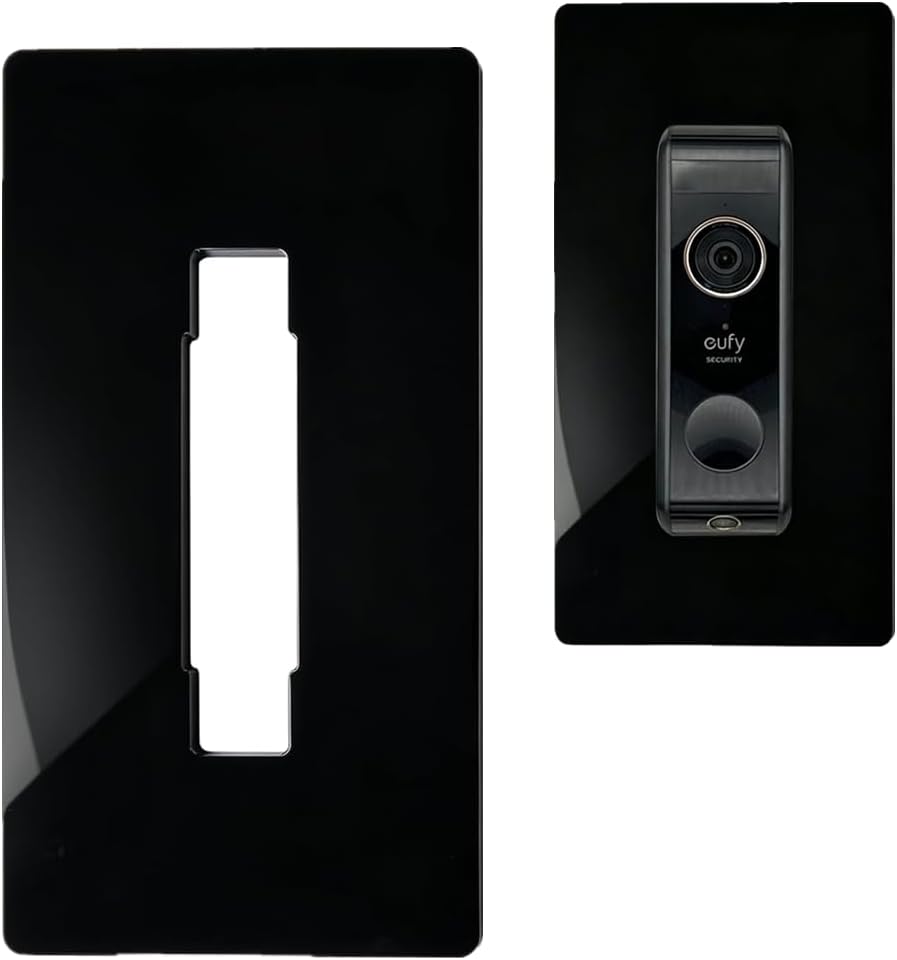 Acrylic Faceplate, Accessories for EU – Video Doorbell – fy/Video Doorbell, E340, 2K HD, S330, C30, C31, Slim, Bracket, Plate, Plate for Bell, Black