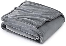 Bedsure Fleece Throw Blanket for Couch Grey - Lightweight Plush Fuzzy Cozy Soft Blankets and Throws for Sofa, 