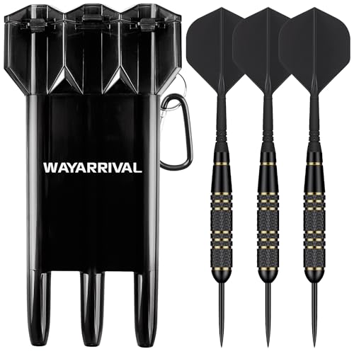 WayArrival Steeldarts Set - 23g Dartpfeile mit Metallspitze | Professionelles Dartpfeile Set mit Aufbewahrungsbox
