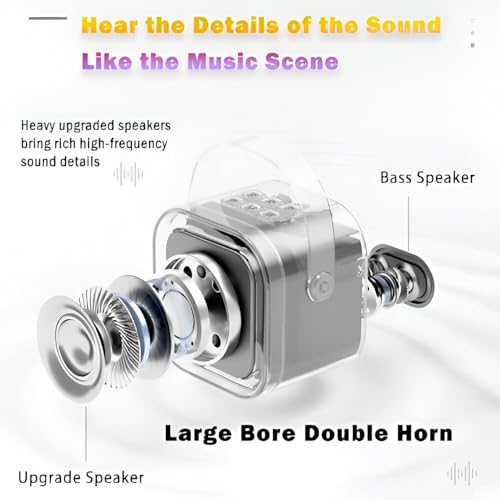 Image of Bestie toys Rechargeable Wireless Mini Portable Bluetooth Karaoke Machine | Bluetooth Speaker with Microphone & LED Lights - Kids Music Singing Toys for Girl Boy(Multi-Color)