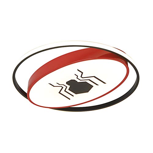 LHY LOFT Plafonnier pour Enfants à LED Lampe de Plafond Ultra Mince Acrylique Côté Glow Enfants Rouge Spiderman éclairage décoratif pour Living Room garçon Chambre Fille Maternelle,50cm 48w Cover
