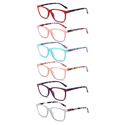 Image of SIGVAN Ladies Reading Glasses Blue Light Blocking Spring Hinge Fashion Pattern Print Eyeglasses for Women