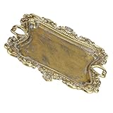 NESTINGHO Bandeja Decorativa Vintage para Joyas de Metal, Organizador para Anillos y Collares, Resistente y Fácil de Limpiar, Adecuada para Hogar y Tiendas de Joyería