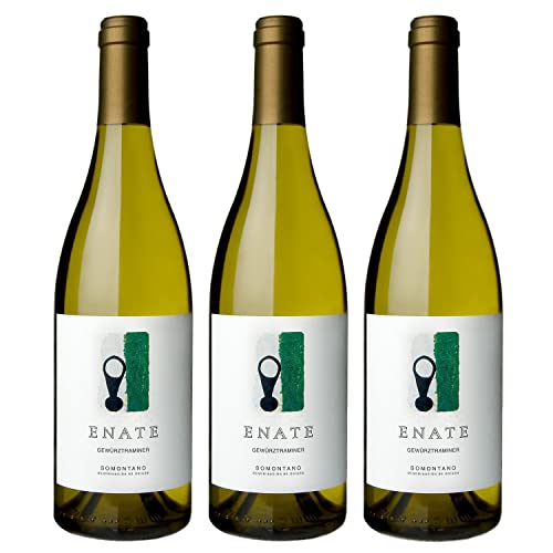 Bodega Enate - Vino Gewürztraminer - Pack de 3 Botellas de 75 cl - Vino Blanco con D.O. Somontano - Elaborado con Variedad Gewürztraminer - Carácter Especiado y Paladar Cremoso