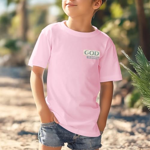 Image of KEEVICI Boys God is Good Shirt Christian Faith Shirts for Kids Jesus Beach Palm Tree Hawaiian Tshirt Graphic Tees Cotton Tops