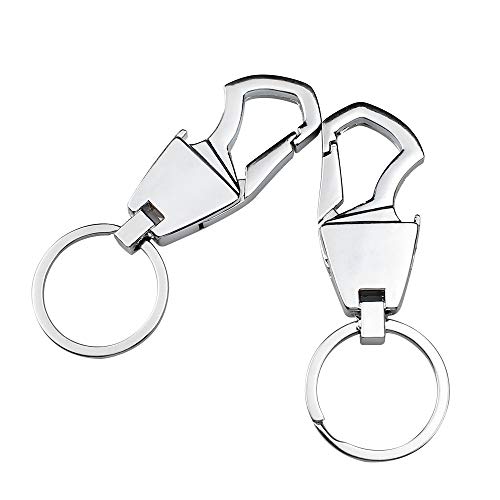 Aallo 2 Pack Zinklegierung Autoschlüsselanhänger Flaschenöffner Schlüsselringe Quick-Release Robuster Metall Schlüsselanhänger für Auto mit Metall-Schlüsselringen Cover