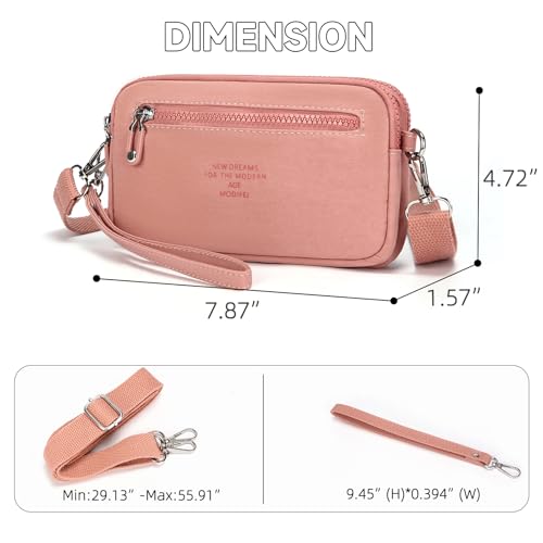 Image of JANKS Small Crossbody Bags for Women Wristlet Wallets Nylon Shoulder Bag with 4 Zipper Carry All Purse Credit Card Holder