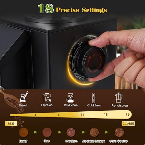 Flyseago Commercial 64mm Flat Burr Grinder