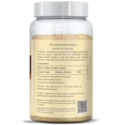 Image of Herbal Hills Amla Powder, (100 gm Pack) | Supports Skin Glow, Hair Strength & Immunity Boost | Amla Churna For Natural Beauty & Wellness with Indian Gooseberry Fruit (Pack of 5)
