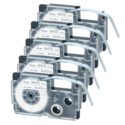 5PK 9mm X 8m ���n�ɍ��̃��x���e�[�v �v�����^�[�p�i KL-60 KL-120 KL-HD1 KL-P350W KL-430 �ƌ݊�������