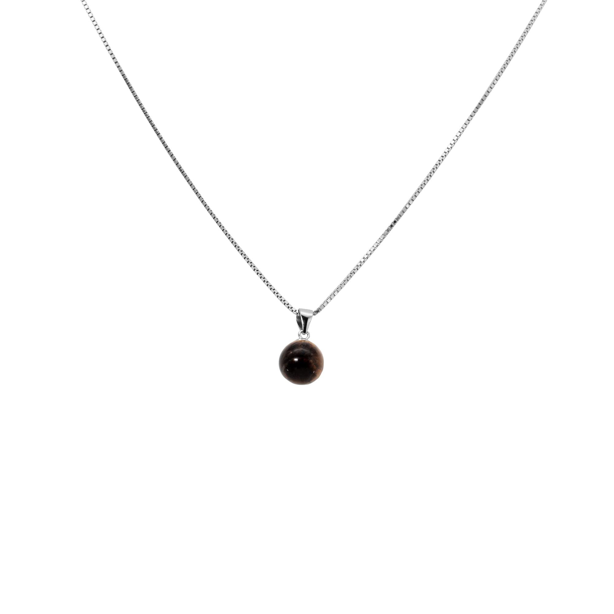 Venezianer Kette Halskette Perlenanhänger Tigerauge 925 Sterling Silber Damen Herren Halskette