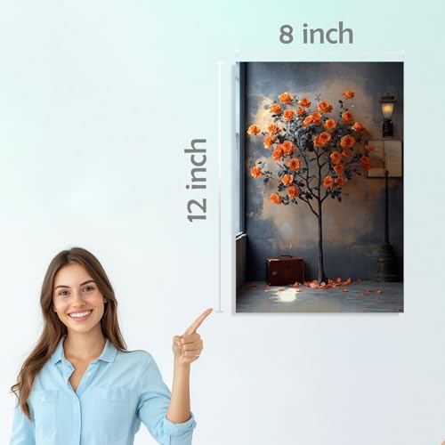 Image of SiddArtify Vintage Floral Wall Art Prints Set - Rustic Rose Poster Decor for Living Room Bedroom Office - 8x12 inch Board Pack of 6