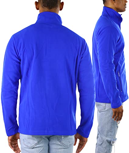 Image of ToBeInStyle Men's Zip Up Long Sleeve High Collar Polar Fleece Jacket