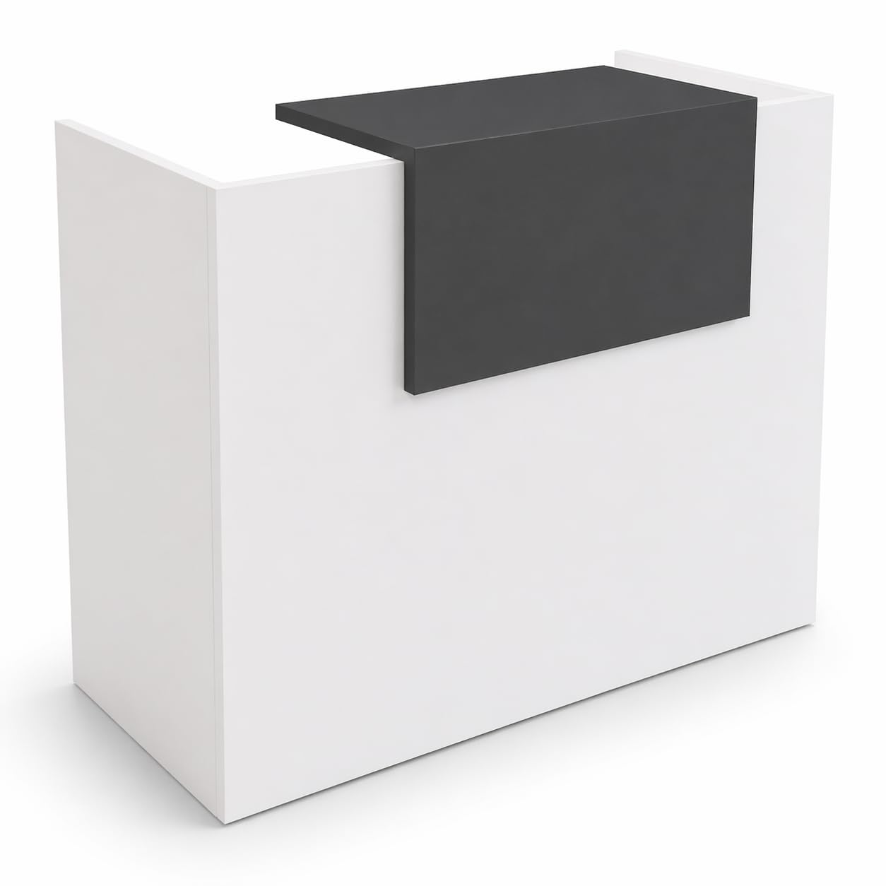 Genérico OFILIKE. Mostrador Basic de Recepción para Oficina o Negocio - Mostrador Recepción Moderno con Estante Interior (Gris Grafito) (160cm Ancho)