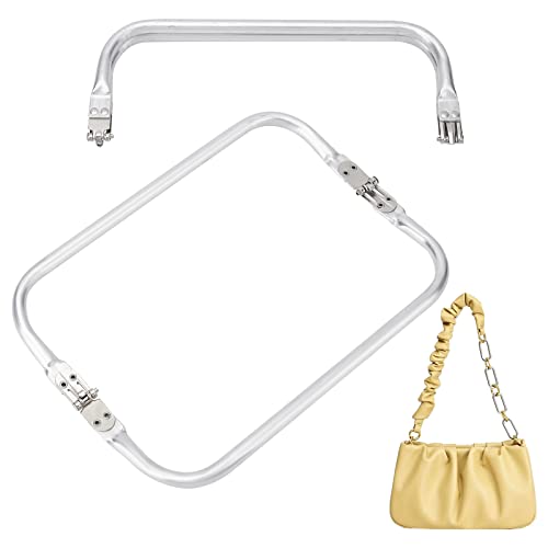 CHGCRAFT 2 pièces 25cm Cadre Tubulaire Interne Aluminium Tubulaire Charnière Interne Docteur Sac Cadre pour Bricolage Docteur Pochette Boulette Tapis Sac, Argenterie, 9.5x25x2 cm Cover