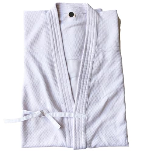 GIYXHU Trajes De Judo Trajes de Judo uniforme Kendo Hapkido traje conjunto Aikido artes marciales secado rápido(White,165cm)