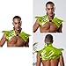 CHICTRY Shiny Metallic Gothic Steampunk Shrug for Mens Shoulder Epaulet Collared Pauldron Armour Fluorescent Green X-Large