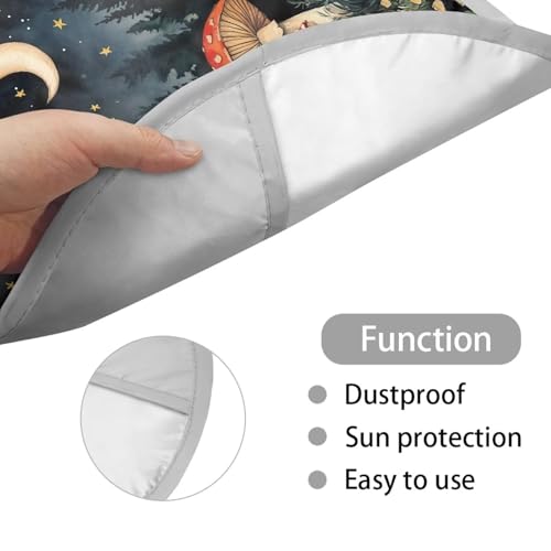 Image of Car Steering Wheel Cover Sun Shade Interior Sunshade Foldable Cute Mushroom Steering Wheel Shield Car Interior Accessories for Sun Heat Universal for Cars Truck SUV Van