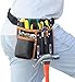 Tool Belt,Genuine Leather Tool Pouch,Detachable & Adjustable Single Side Tool Belt Pouch for Electrician,Carpenter,Construction,Work Apron,Utility Belt.