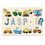 Personalised Name Puzzle for Kids, Personalised Baby Puzzle for 1 Year Old-Baby with Animal Elements, Custom Wooden Puzzles for Baby's First Birthday, Christmas