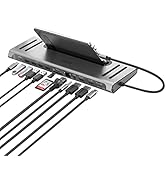 LETLEX 12 in 1 USB C Multiport Adapter Docking Station – USB C Docking Station Stand with 4K HDMI...