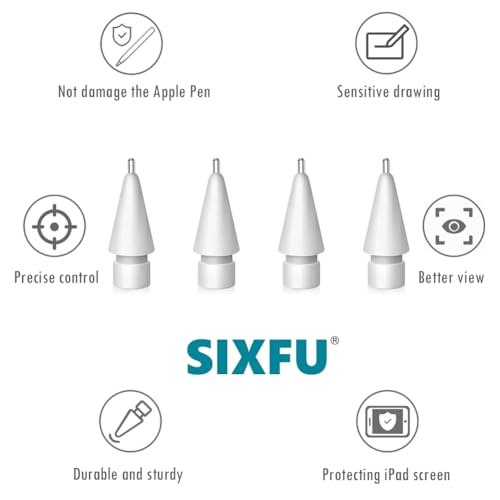 Image of SIXFU 4 PCS Sturdy Long Metal Tips Compatible with Apple Pencil Tip, Durable Tips Compatible with Apple Pencil Pro /USB-C / 1st / 2nd Generation, Accessories Compatible with iPad Pencil